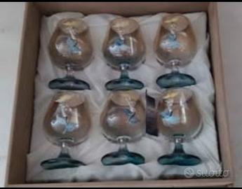 bicchieri cognac argento dipinti a mano