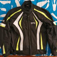 GIUBBOTTO MOTO GMS PACE NERO BIANCO GIALLO