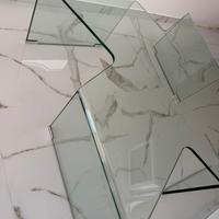 Tavolino in cristallo curvato 90x90