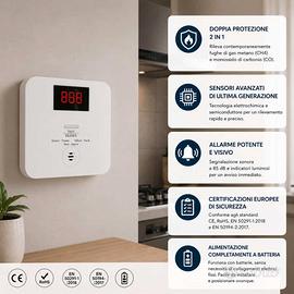 Rilevatore gas metano e co2 a batteria 