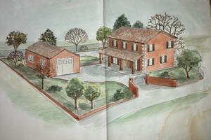 Casa in costruzione con terreno agricolo