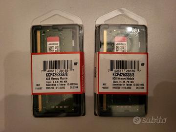 2 Memorie Ram 8Gb Ddr4 KCP426SS8/8 Kingston