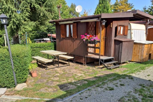 Roulotte Tabber con preingresso in legno