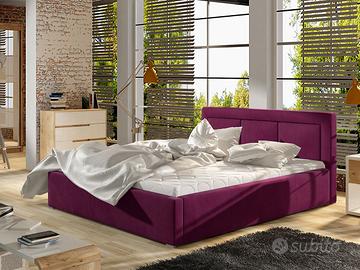 LETTO CON BOX CONTENITORE BORDEAUX 160 X 200 CM!