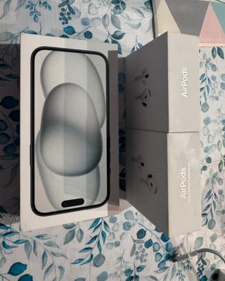 Iphone 15 128 gb black +airpods 4