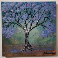 Piccolo quadro materico 15x15 dipinto a mano 