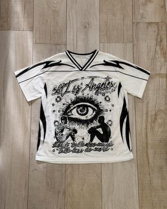 Jersey y2k Rich Soon Los Angeles Nero/Bianco