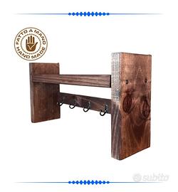 APPENDICHIAVI IN LEGNO CON MENSOLA FATTO A MANO