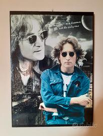 Quadro in legno omaggio a John Lennon 