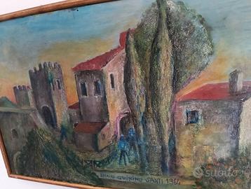 Dipinto su tavola "La cascina"