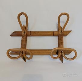 Attaccapanni da muro vintage anni '60 in bambù