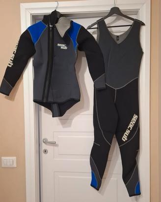 Muta subacquea uomo Seac Sub due pezzi neoprene M