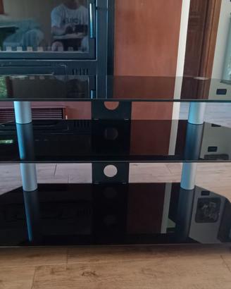 Tavolino stereo/ tv in vetro temperato