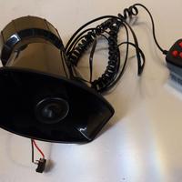 tromba con microfono e suoni polizia 12 volt 100w