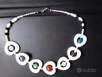 Collier Cocktail Pietre Dure e Perle Anni'80