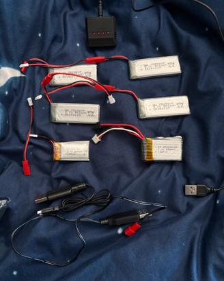 Kit completo batterie ricaricabili Li-Po 3.7V