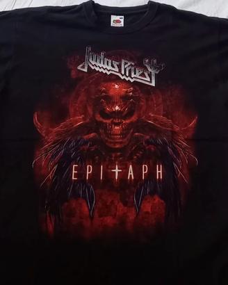 Judas Priest Epitaph Skull Red Horns T-shirt 