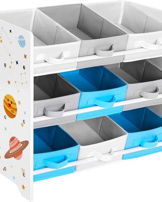 Scaffale per Giocattoli con 9 Contenitori