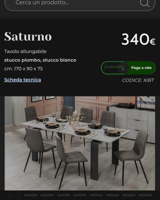Tavolo allungabile Modello Saturno 