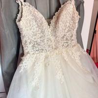 Abito sposa principessa pizzo tulle brillantini