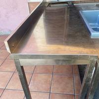 bancone acciaio con foro per lavandino