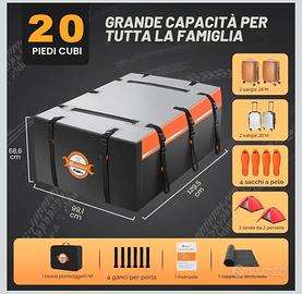 Borsa Box x Tetto portabagagli capacità XXL 595 lt