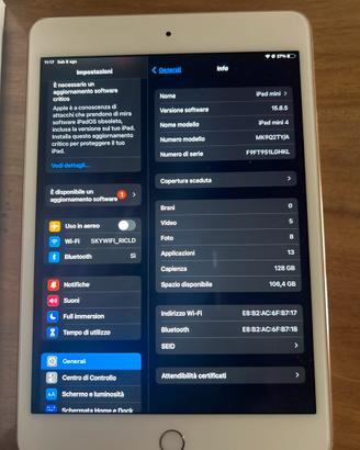 Ipad mini 128 gb rose gold scatola