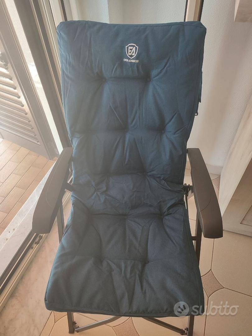 Sedia Da Campeggio EVER ADVANCED - Pieghevole, Portata 160 Kg, Con Portabibite, 60x88 Cm