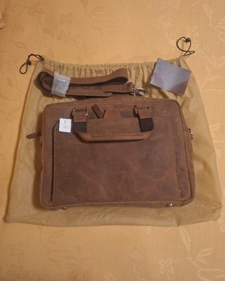 Borsa in pelle di bufalo porta pc (nuova)