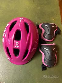 Casco bici + ginocchiere da bambina
