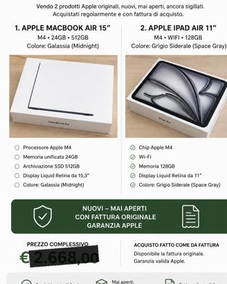 1. APPLE MACBOOK AIR 15
2. APPLE IPAD AIR 11"