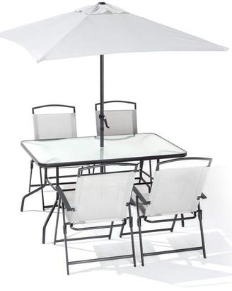 Set tavolo + 4 sedie + ombrellone