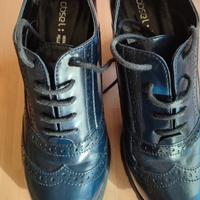 Scarpe donna blu-nero lucido 38