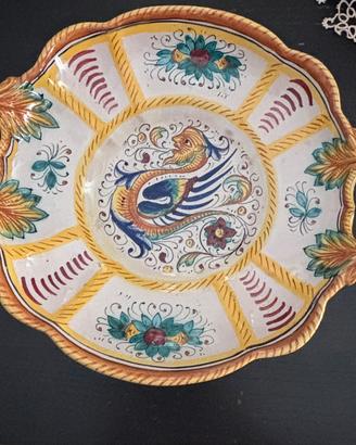 Vassoio centrotavola Deruta stile raffaellesco