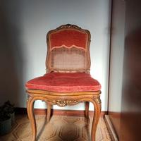 Sedia in legno con seduta e schienale in paglia