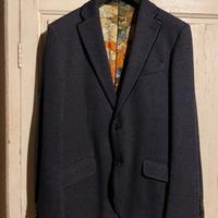 Giacca Etro blu in lana e cotone taglia 52