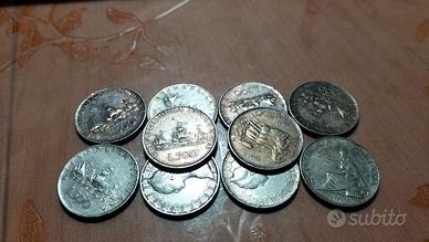 10 PREZZI 500 LIRE ARGENTO CARAVELLE   E UNITA'