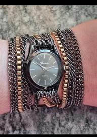 Orologio vintage particolare nero/oro 