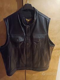 Gilet  in vera pelle nera marchio Leatherick,