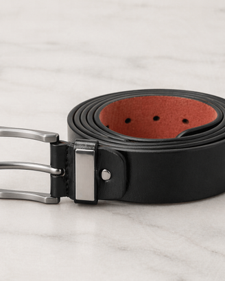 Cintura uomo nera 120 cm fibbia in metallo