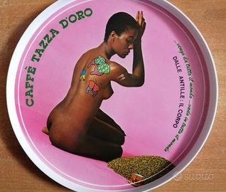 2 Vassoio Caffè Tazza D'Oro Anni '70/80