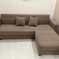 Divano letto 3 posti con penisola con contenitori