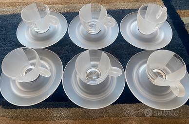 Illy tazzine Matteo Thun cristallo sabbiato/trasp