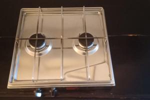 piano cottura due fuochi acciaio inox