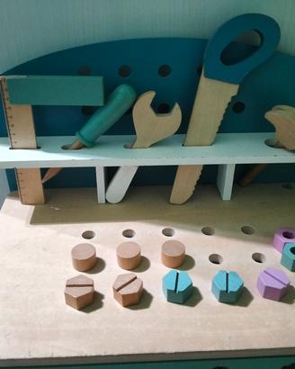 banchetto in legno da lavoro bimbi