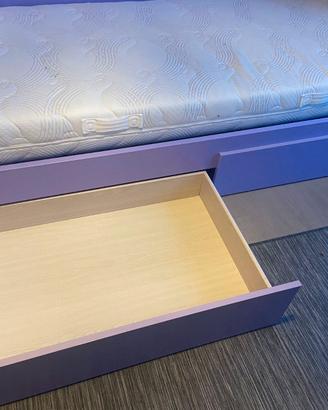 Letto con cassetti e materasso singolo