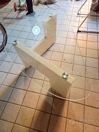 Tavolino da salotto vetro legno 