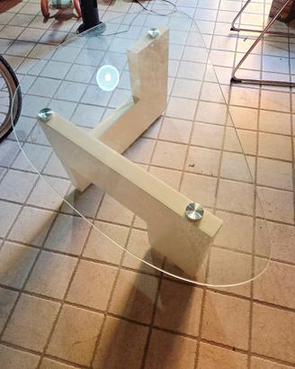 Tavolino da salotto vetro legno 