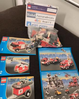 LEGO 7239 City autoscala autopompa gommone Fire tr