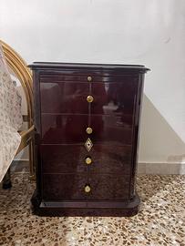 2 comodini borgogna